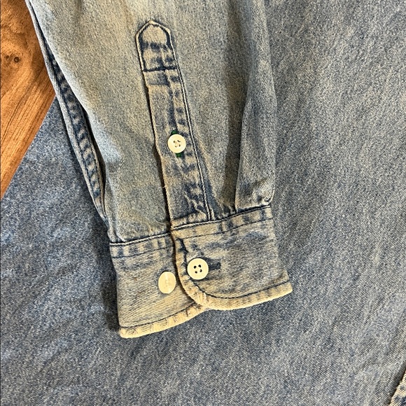 Vintage Tommy Hilfiger Classic Wash Blue Denim Shirt Button-Up Sz L - Picture 5 of 9